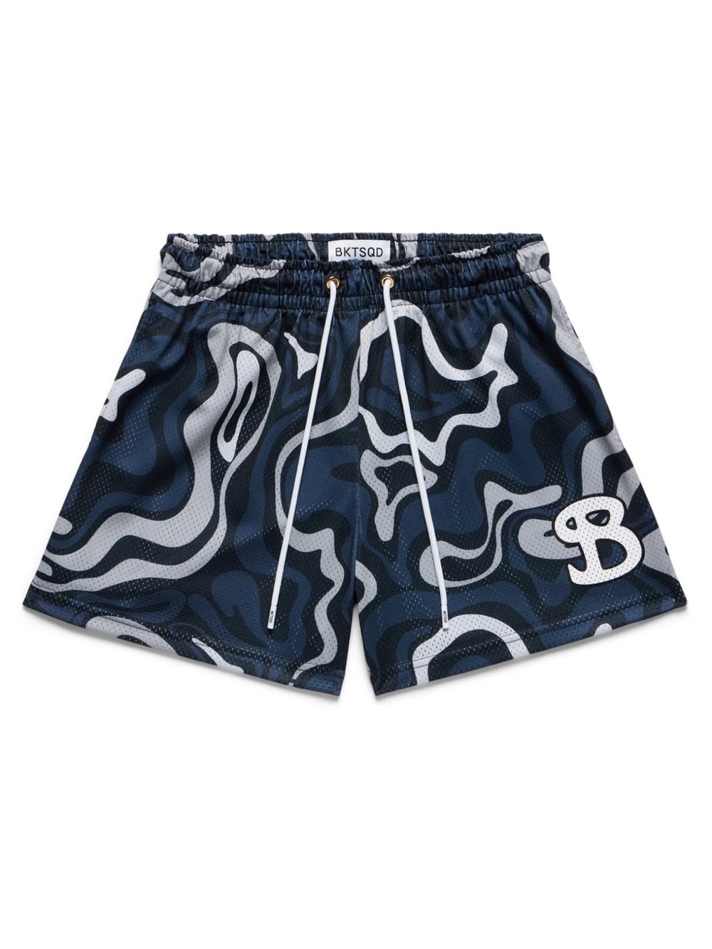 BKTSQD Navy & Gray Swirl Athletic Shorts